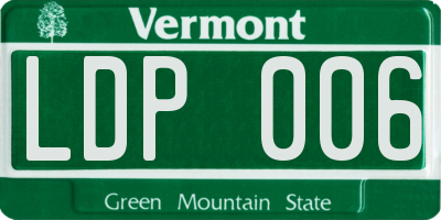 VT license plate LDP006