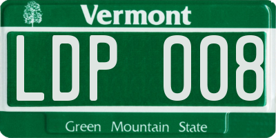 VT license plate LDP008