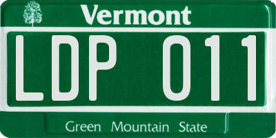 VT license plate LDP011