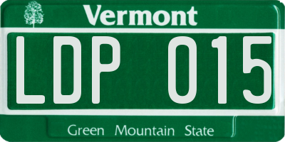 VT license plate LDP015
