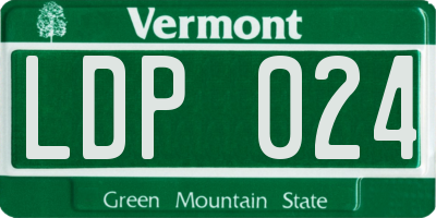 VT license plate LDP024