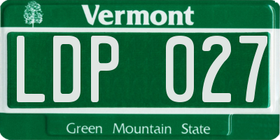 VT license plate LDP027