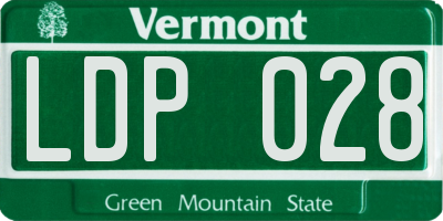 VT license plate LDP028