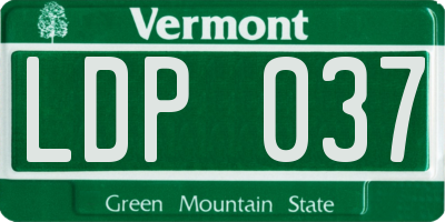 VT license plate LDP037