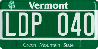 VT license plate LDP040