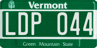 VT license plate LDP044