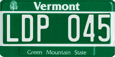 VT license plate LDP045