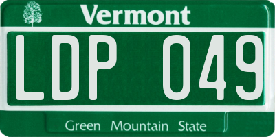 VT license plate LDP049
