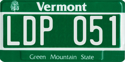 VT license plate LDP051