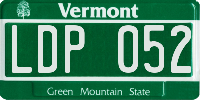 VT license plate LDP052