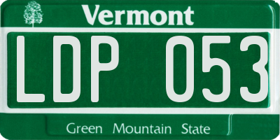 VT license plate LDP053