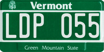 VT license plate LDP055