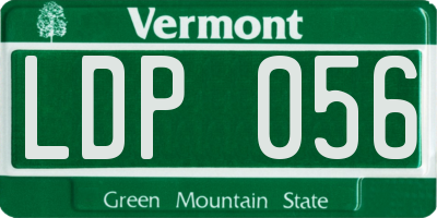VT license plate LDP056
