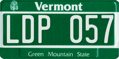 VT license plate LDP057