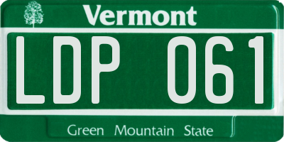 VT license plate LDP061