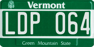 VT license plate LDP064