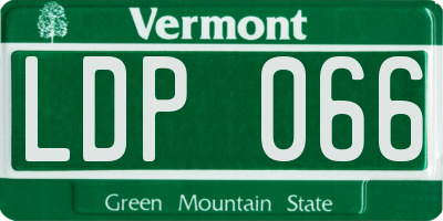VT license plate LDP066