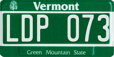 VT license plate LDP073