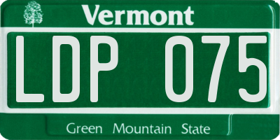 VT license plate LDP075
