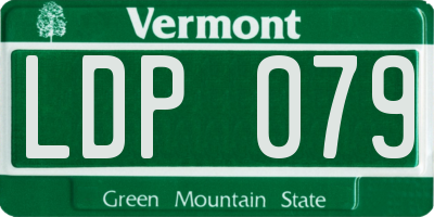 VT license plate LDP079