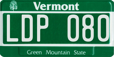VT license plate LDP080