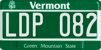 VT license plate LDP082