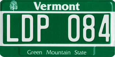 VT license plate LDP084