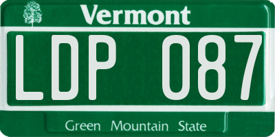 VT license plate LDP087