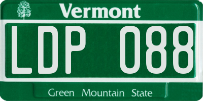 VT license plate LDP088