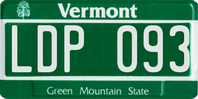 VT license plate LDP093