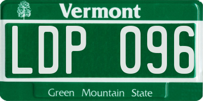 VT license plate LDP096