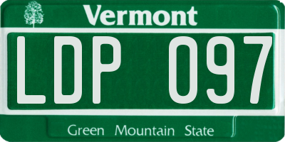 VT license plate LDP097