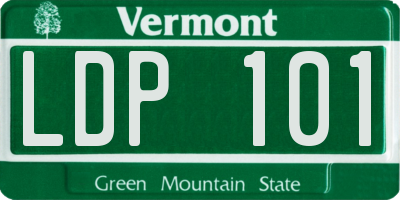 VT license plate LDP101