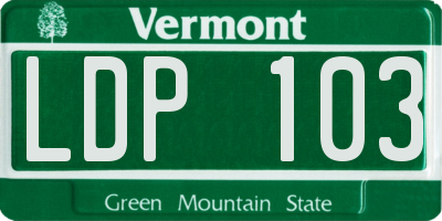 VT license plate LDP103