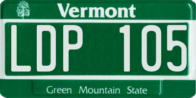 VT license plate LDP105