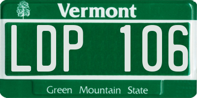VT license plate LDP106