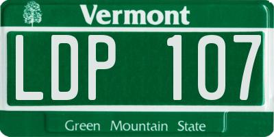 VT license plate LDP107