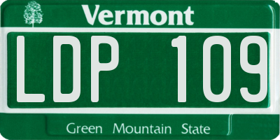 VT license plate LDP109