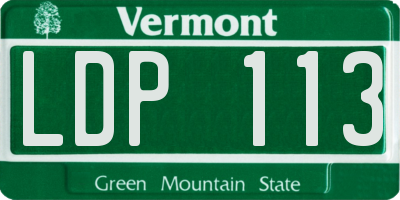 VT license plate LDP113