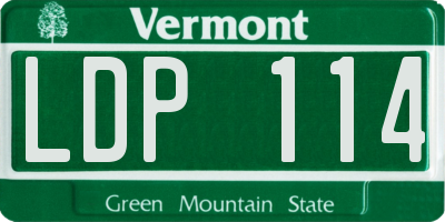 VT license plate LDP114