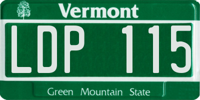 VT license plate LDP115