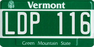 VT license plate LDP116