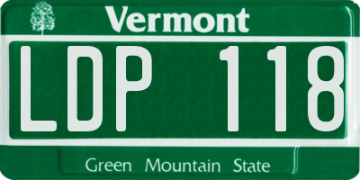 VT license plate LDP118