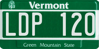 VT license plate LDP120