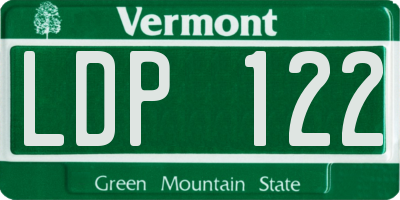 VT license plate LDP122