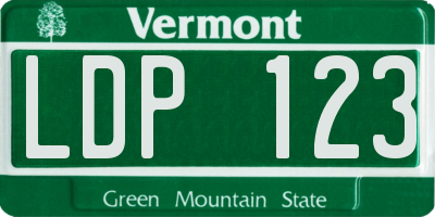 VT license plate LDP123