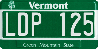 VT license plate LDP125