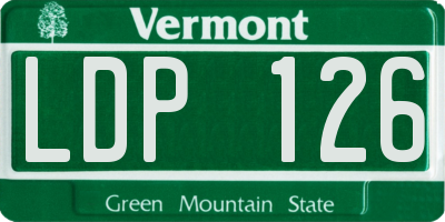 VT license plate LDP126