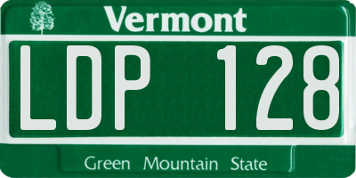 VT license plate LDP128