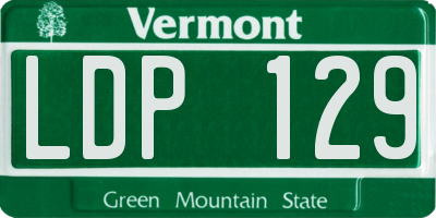 VT license plate LDP129